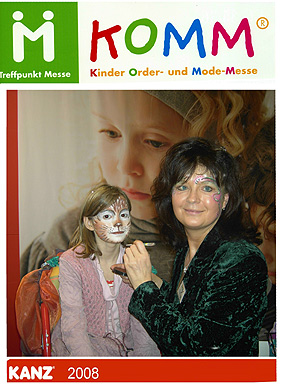 Kinderschminken KOMM Kindermode-Messe, am Messestand der Firma Kanz Kindermoden