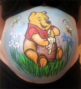 Bellypainting-Honigbaer-Schwangerschaftsbauch