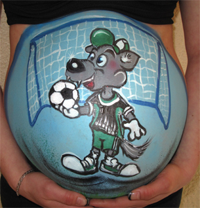 Bellypainting-Fussballfuchs-Babybauch