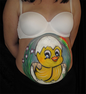 Babybauch-Kuecken-Bellypainting