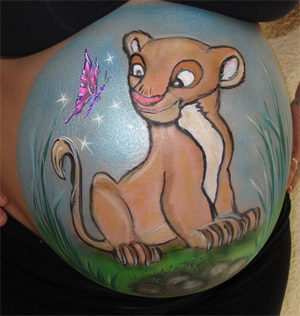 Bellypainting-Loewe-Koenig-der-Loewen-Nala