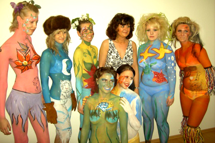 2ter Bodypainting-Kurs bei der Make-Up-Artist Schule von Ursula Haas in Frankfurt im März 2008 mit Dozentin Ute Lange