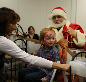 Kinderschminken Eurohypo Weihnachtsfeier