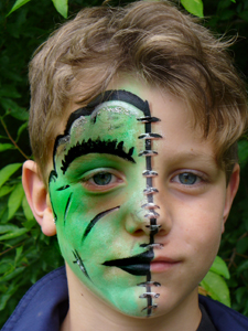 Kinderschminken-halbes-Monster-Schizoide