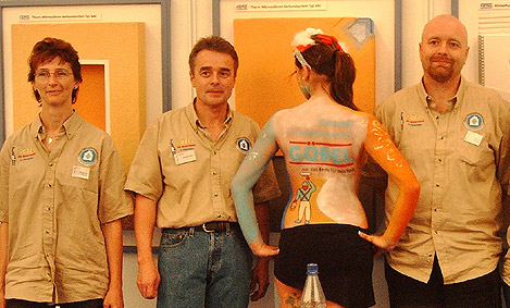 Bodypainting auf der Energiemesse Firma Göbel