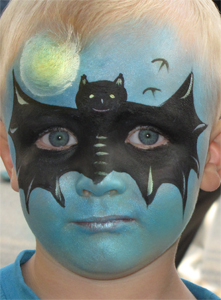 Kinderschminken-Monster-Batman-Totenkopf