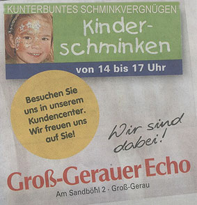 Ankündigung im Groß-Gerauer Echo